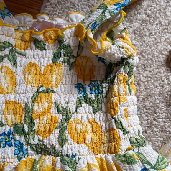 Chenault Lemon Print and Striped Kids Dresses - Picture 3 of 6